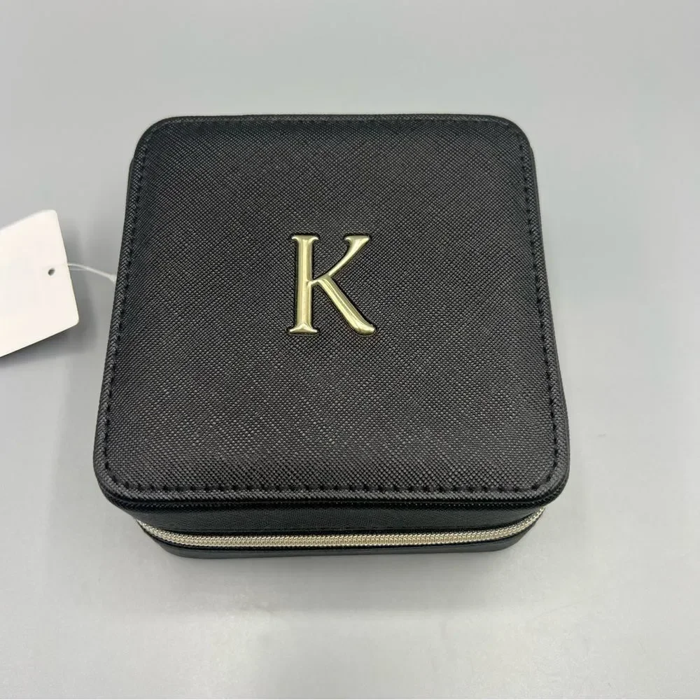Nordstrom Black Jewelry Box with Gold Letter K
